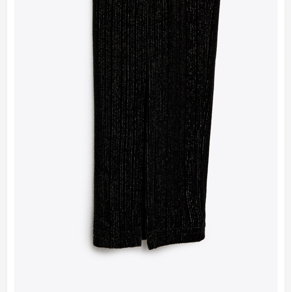 Zara velvet legging metallic thread front slit - Picture 10 of 11